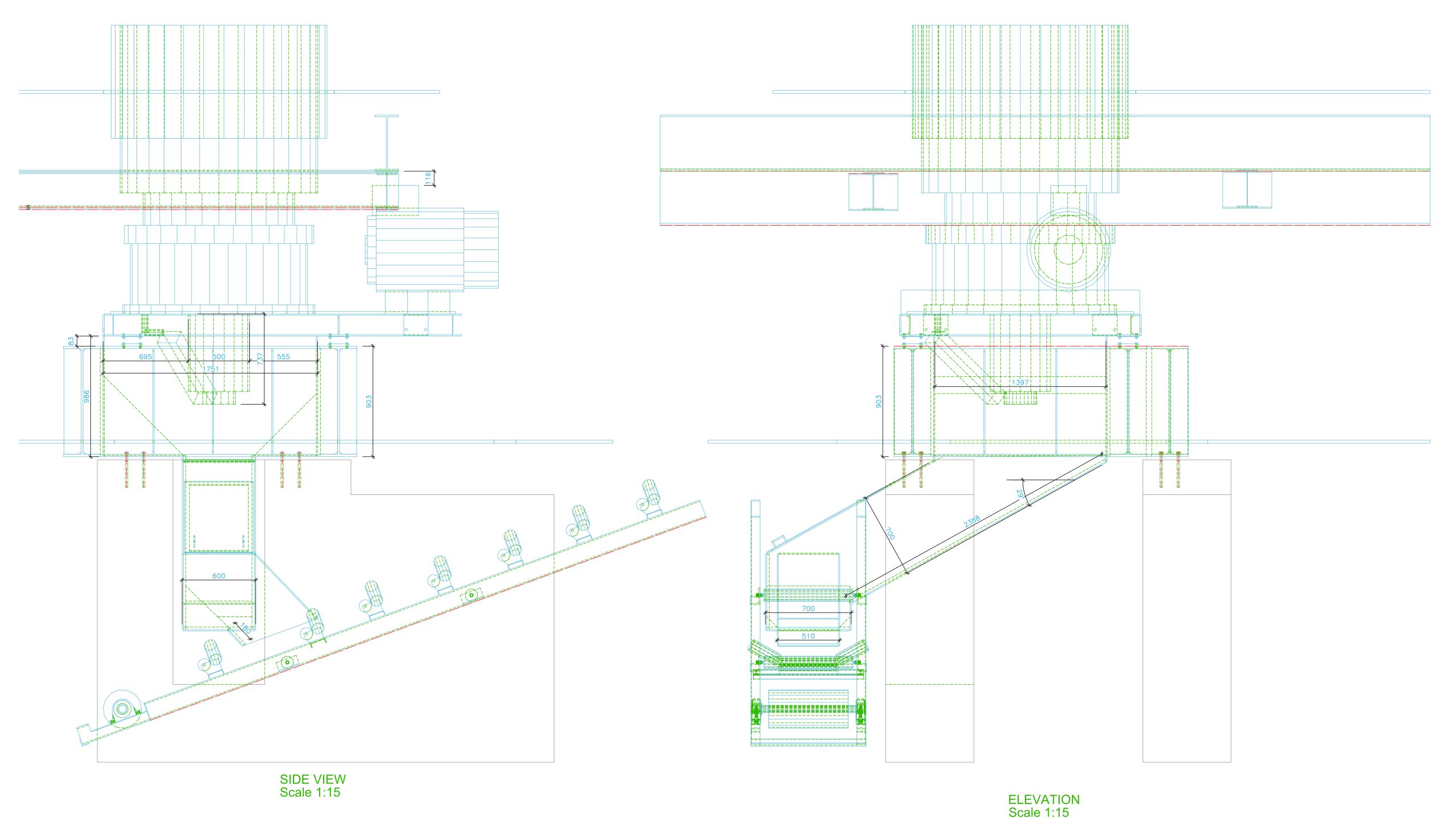 CAD Designs for general arrangement of proposed crusher